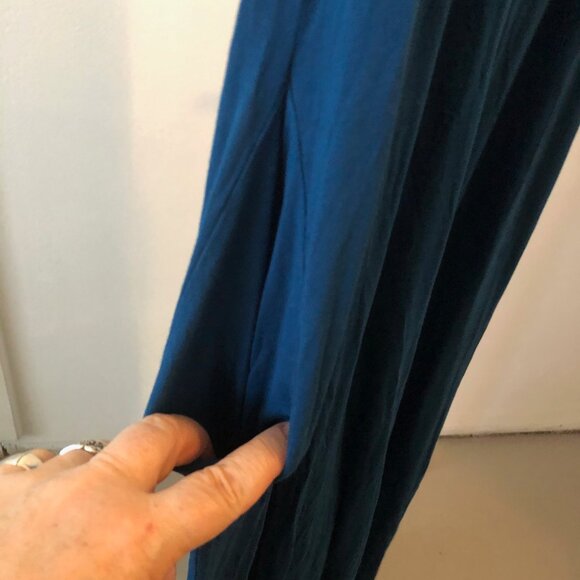 ALEXANDER + DAVID JUMPSUIT TEAL SPAGHETTI STRAP WIDE LOOSE KNIT SIZE L - Picture 10 of 11